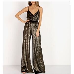 Show me your Mumu The Richards Jonny Gold velvet jumpsuit S